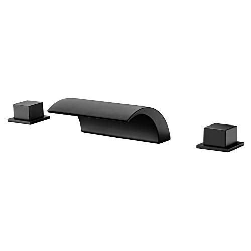 sumerain Deck Mount Roman Tub Faucet Matte Black Waterfall Bathtub Faucet Extra High Flow, SUMERAIN - Image 1