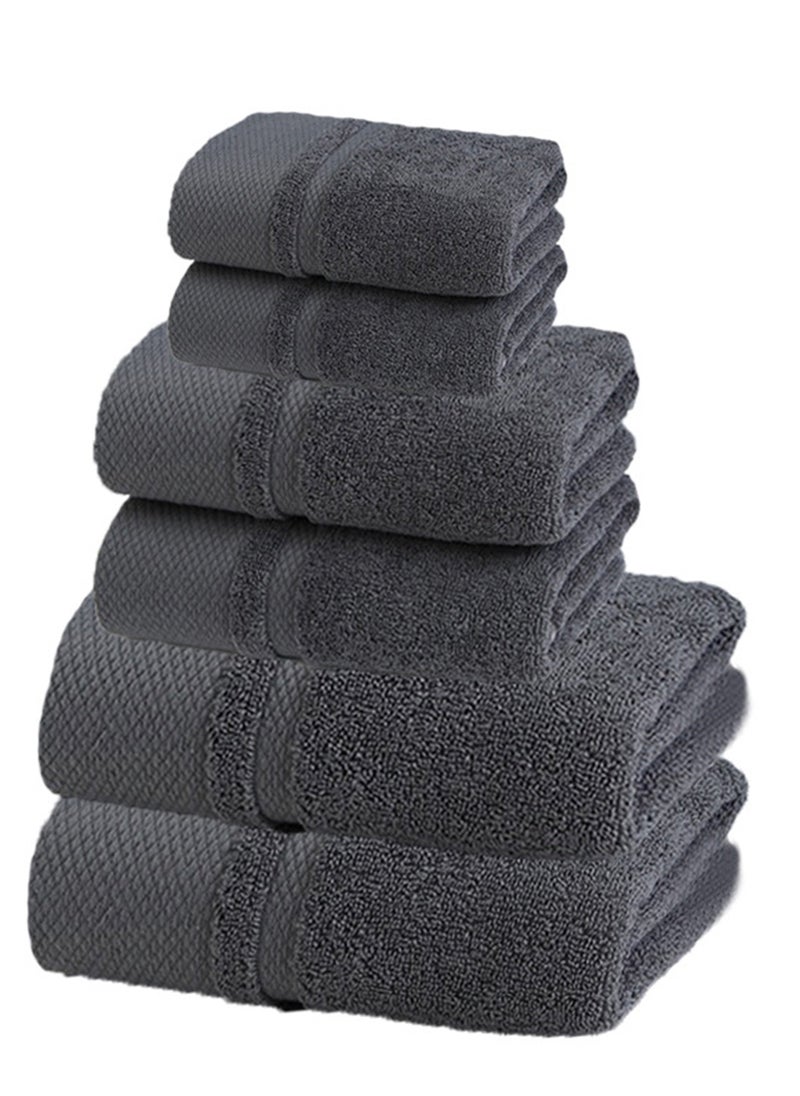 Sharpdo 6-Piece Cotton Gift Towel and Bath Towel Set, 2 Hand Towels + 2 Towels + 2 Bath Towels, Soft and Skin-Friendly Cotton Towel - Image 1