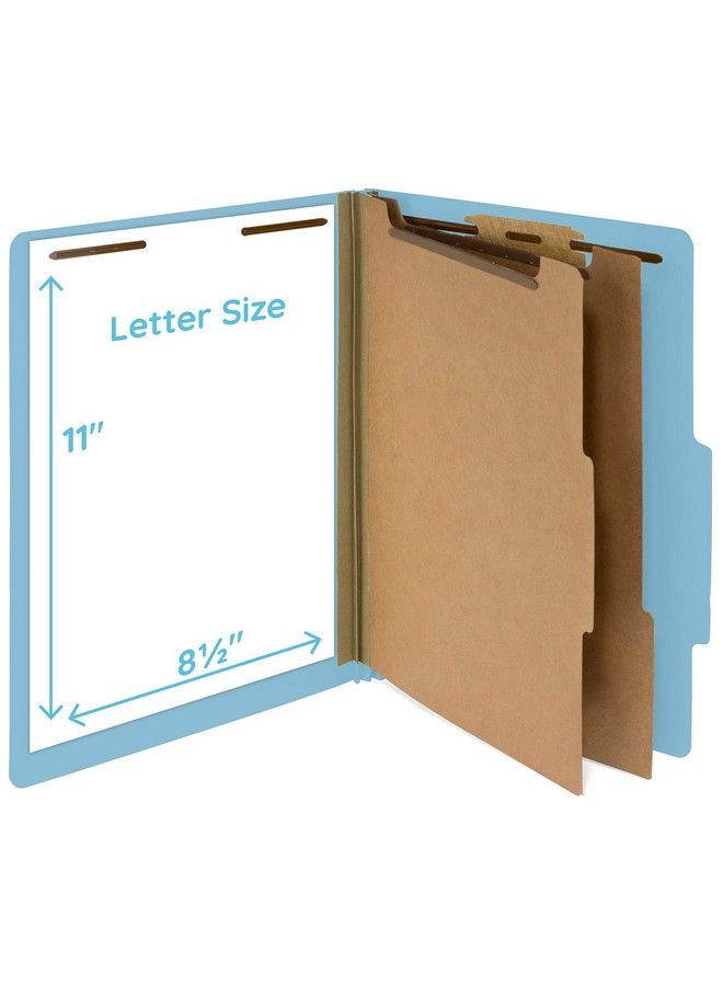 Blue Summit Supplies 30 Letter Size Light Blue Classification Folders 2 Dividers 2 Inch Tyvek Expansions Durable 2 Letter Size Light Blue Color 30 Pack  - Image 3