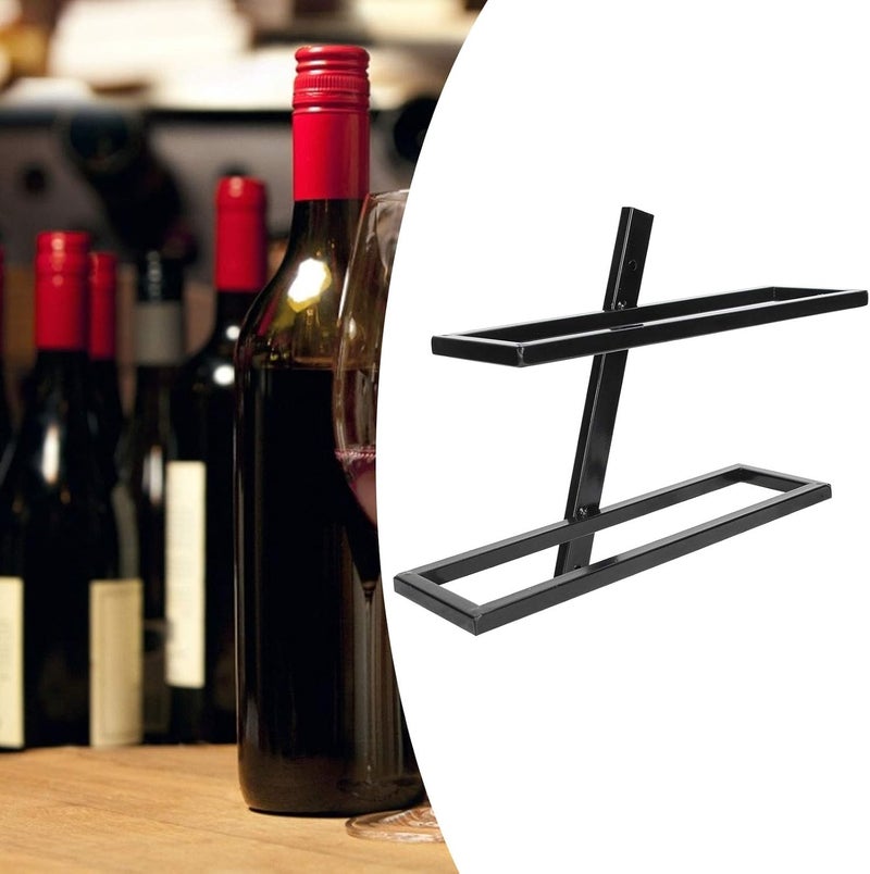 klarako Metal Hanging Wine Display Shelf,Wall Mounted Wine Rack Wall Mounted Red Wine Bottle Holder Rack Storage Shelf for Household Kitchen Bar Decor (Slant Hanging Wine Rack for 2 - Image 4