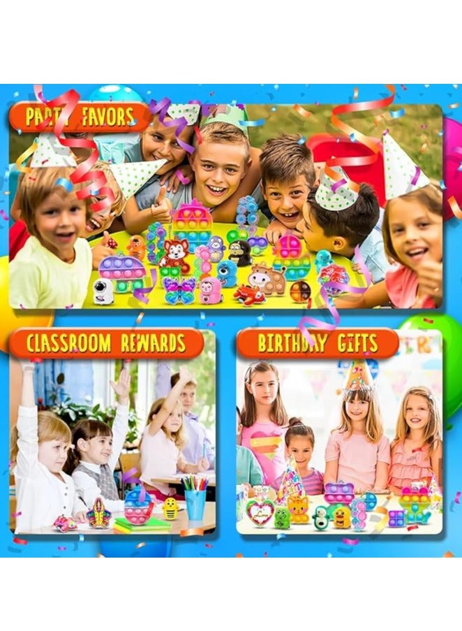 Party Favors for Kids 4 5 6 7 8 9 10 Year Olds, Pop Fidget Toys for Kids Birthday Party Gift ,Treasure Box for Classroom,Pinata Filler,Goodie Bag Stuffers,Prize Box,Treasure Chest for Boy  girls - Image 3