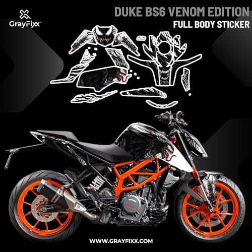 Grayfixx Venom Edition Full Body Sticker for Duke Bs6 125/250/390 | Made in Premium Gloss Vinyl with FPF (Fade Protection Film), Waterproof, Precut Sticker, Pack of 1-Self-Adhesive - Image 2