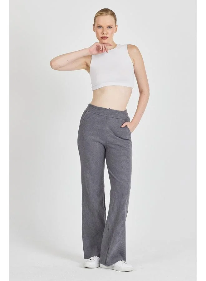 Mmetalic  Women's Smoke High-Waisted Wide-Leg Cord Pocket Sweatpants. for Women | Best Price UAE