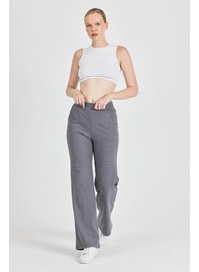 Mmetalic  Women's Smoke High-Waisted Wide-Leg Cord Pocket Sweatpants. for Women | Best Price UAE