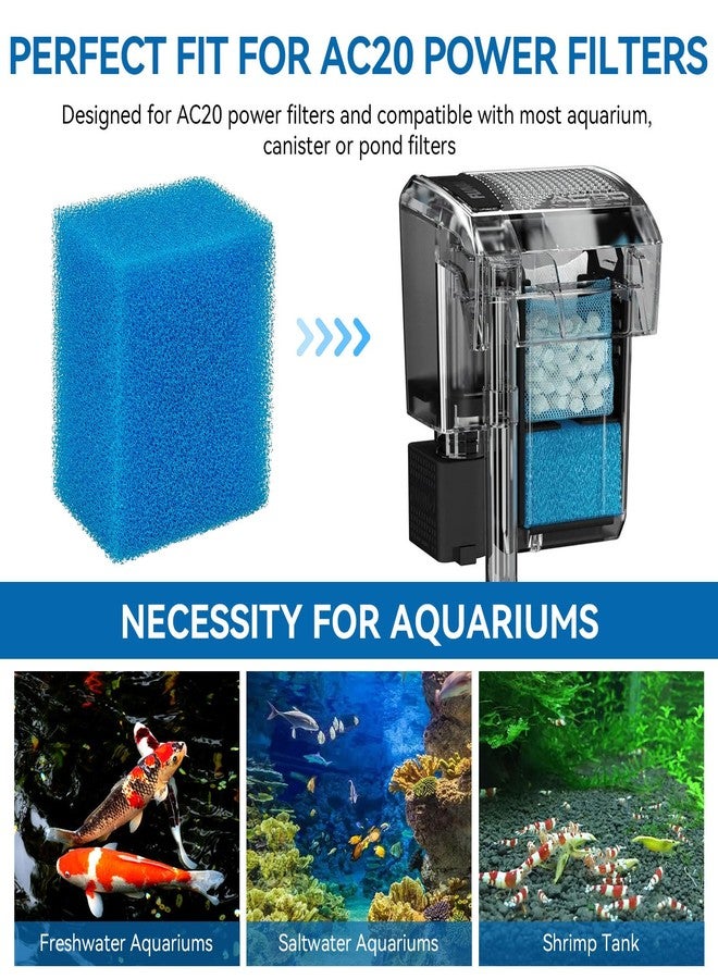 KEYDINHT Bio-Foam for AC20 Power Filter, Replacement Aquarium Sponge Filter Media Foam Construction for Use in Freshwater & Saltwater Aquariums, 30PPI Filter Sponge Pads (6 PCS) - Image 2
