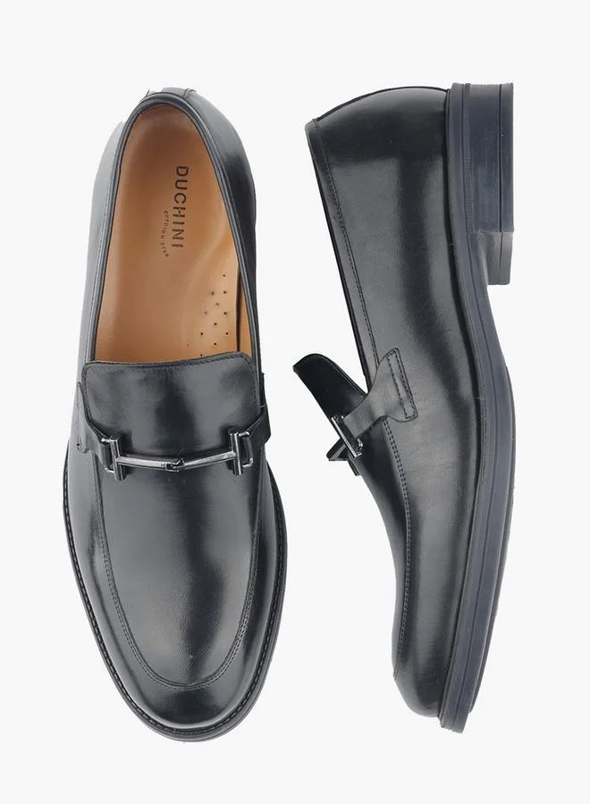 DUCHINI BLACK Men Metal Accent Slip-On Loafers for Men | Best Price UAE
