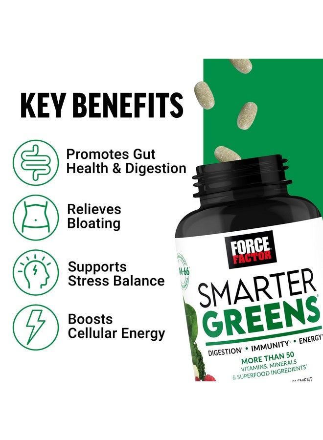 FORCE FACTOR Smarter Greens Tablets, Greens Supplement with 25+ Superfoods and Antioxidants to Improve Digestion, Reduce Stress, Strengthen Immunity, and Support Metabolism, 90 Tablets - Image 2