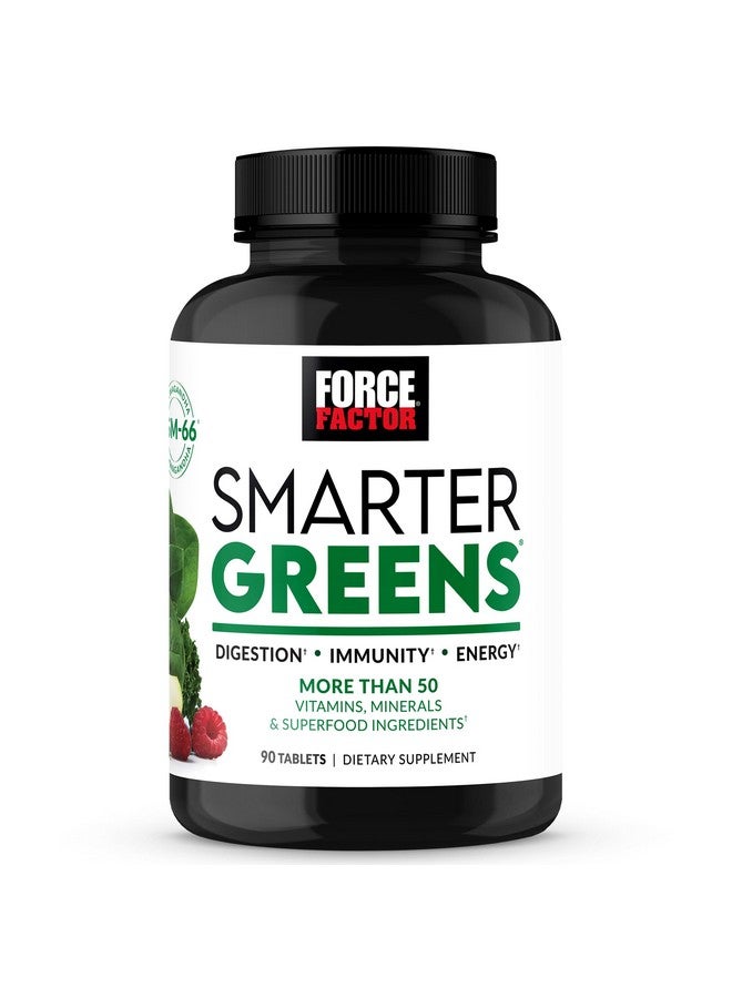 FORCE FACTOR Smarter Greens Tablets, Greens Supplement with 25+ Superfoods and Antioxidants to Improve Digestion, Reduce Stress, Strengthen Immunity, and Support Metabolism, 90 Tablets - Image 1