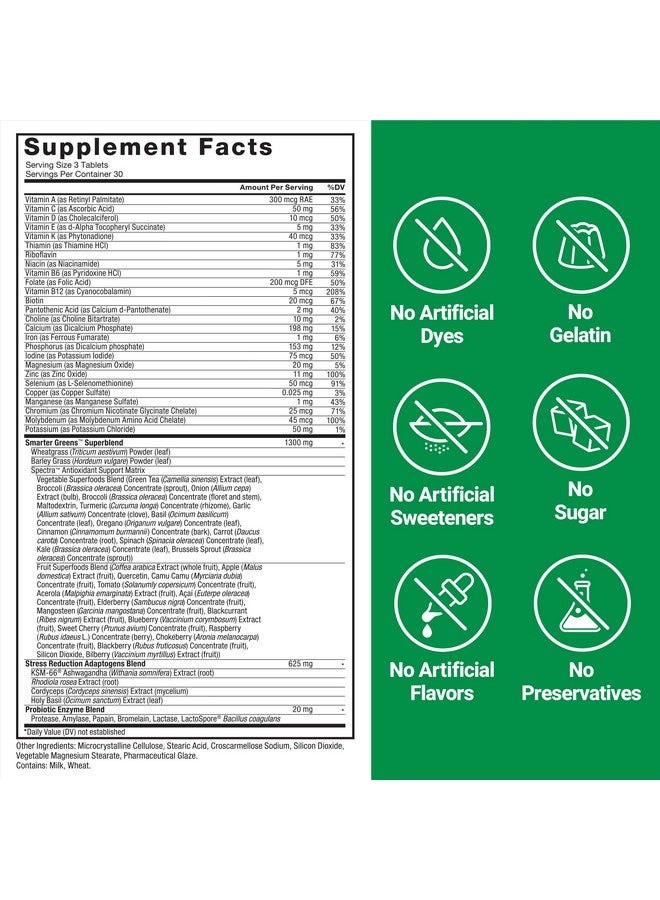 FORCE FACTOR Smarter Greens Tablets, Greens Supplement with 25+ Superfoods and Antioxidants to Improve Digestion, Reduce Stress, Strengthen Immunity, and Support Metabolism, 90 Tablets - Image 5