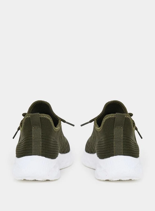 Styli Knitted Lace Up Sneakers