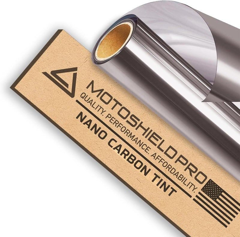 MotoShield Pro Professional Carbon Window Tint Film - 50% VLT (24” x 5’ Roll) - Reduces Heat & Blocks 99% UV Rays - Image 1