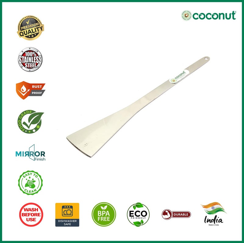 Coconut Stainless Steel - Andhra Palta | Cooking Turner Specially for Dosa, Uttapam, Chilla, Roti & Paratha | Heavy Gauge | Must Have Kitchen Tool - Image 3