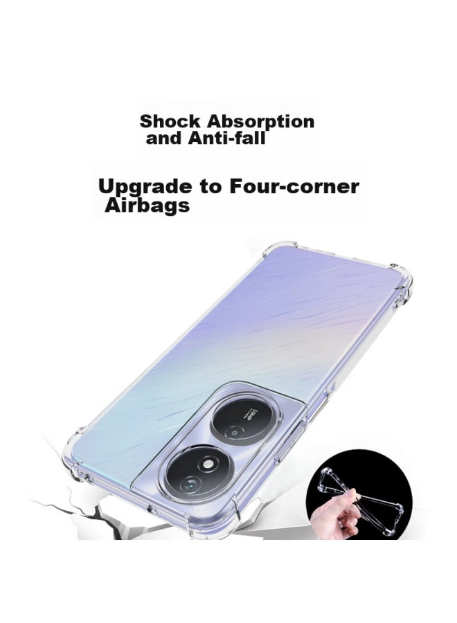 Maikuqi, Suitable For Honor Play 8t, Shockproof Phone Case With Four Corners, Full Protection, Airbag, Transparent Soft Shell Tpu - Transparent White - Image 2