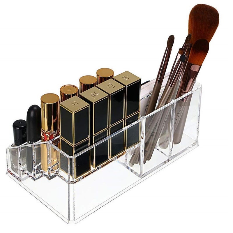 Inditradition Inditradition 16 Shelf Cosmetic Makeup Organizer For Lipstick Nail Polish Brushes Acrylic Transparent 22x125x8 cm  - Image 2