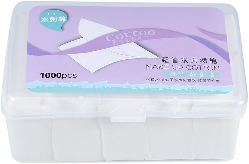 1000 Pcs Cosmetic Cleaning Cotton Pads Facial Makeup Cotton Wipes with Box Makeup Facial Soft Cotton Pads for Applying Lotion Removing Face Makeup