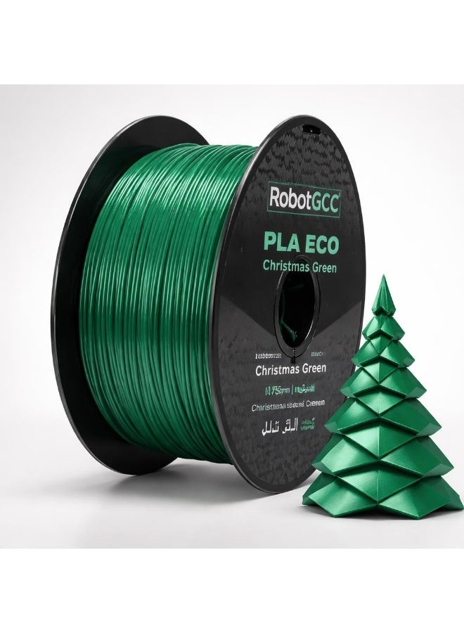 robotgcc Green PLA ECO Filament 1.75mm 1KG 3D Printer Filament, Eco Friendly PLA Material, Easy Print Filament, Low Warping, Smooth Extrusion, Stable Diameter ±0.05mm, Matte Green PLA, High Speed FDM Printing Filament - Image 1