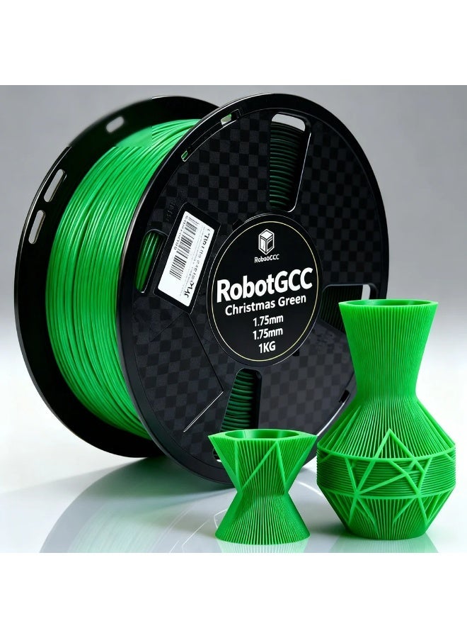 robotgcc Green PLA ECO Filament 1.75mm 1KG 3D Printer Filament, Eco Friendly PLA Material, Easy Print Filament, Low Warping, Smooth Extrusion, Stable Diameter ±0.05mm, Matte Green PLA, High Speed FDM Printing Filament - Image 2