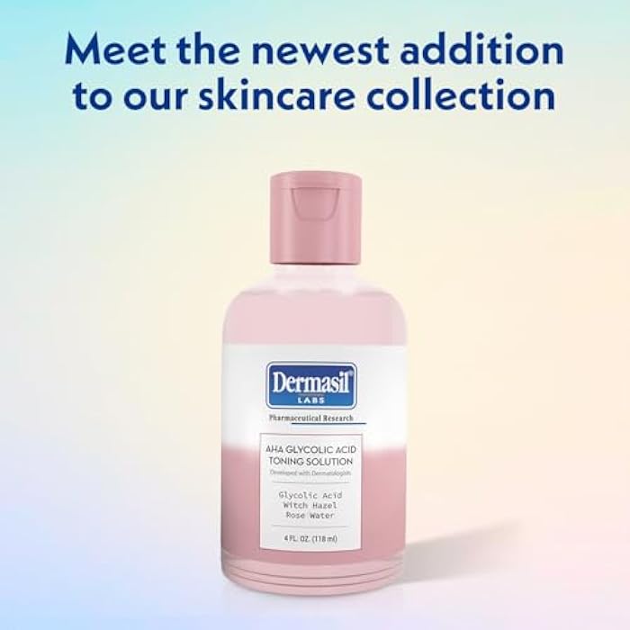 Dermasil AHA Glycolic Acid Toning Solution 3-Pack – Exfoliating Toner for Face with Rose Water, Witch Hazel, and Hyaluronic Acid, 4 Oz Ea - Image 3