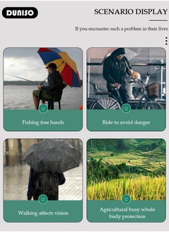DUNISO Long Rain Wear, Waterproof Raincoat for Adult, Black EVA  Reusable Rain Coat, Rain Ponchos Women and Men, Lightweight Raincoat for Outdoor Camping Cycling Fishing  with Hood and Drawstring  - Image 3