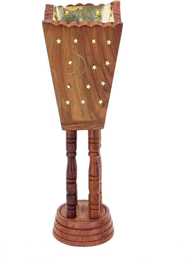 AKDC Wooden Bakhoor Burner Incense Burner/Home Fragrance/Home Decor/Incense Holder/Lobandaan/Bhakhoor Burner (10X25Cm) - Image 5