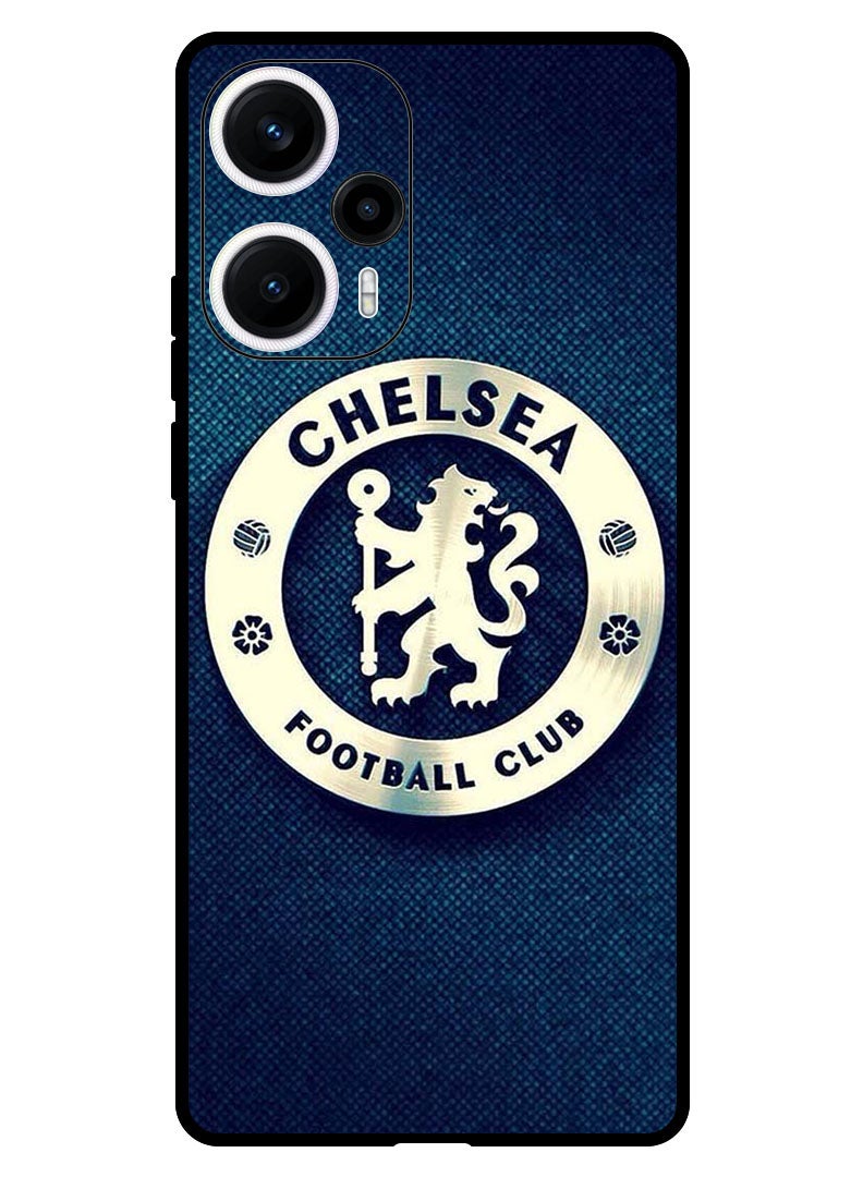 Theodor Protective Case Anti Scratch Shock Proof Bumper Cover for Xiaomi Poco F5 Chelsea Blue - Image 1