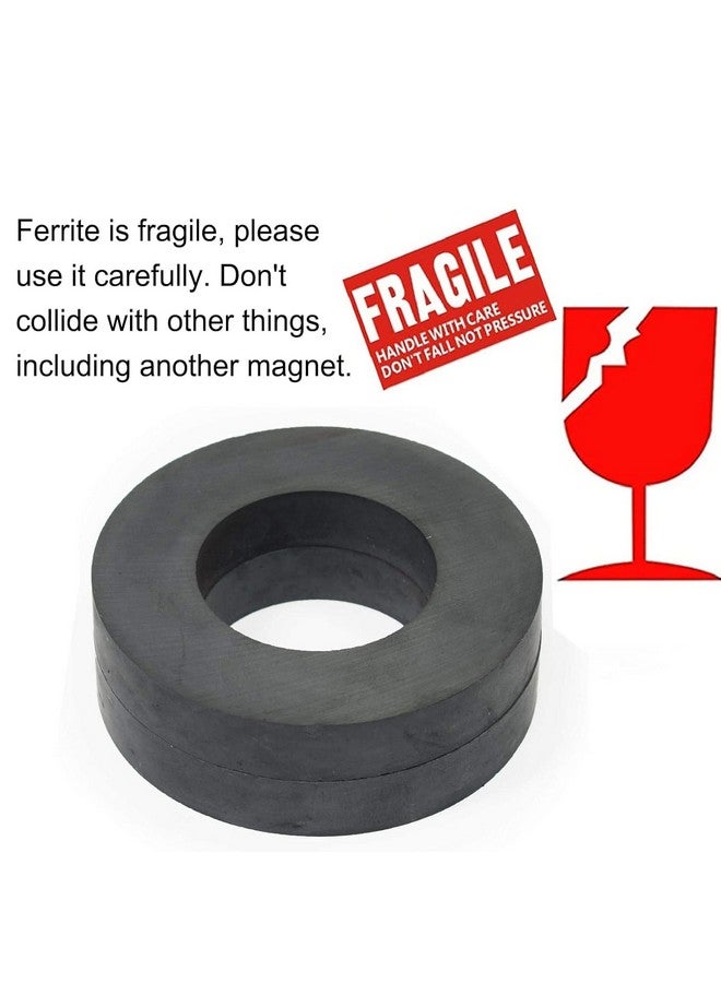 AOMAG® Ferrite Magnet Ring OD60 x ID32 x 10mm 2.4" large grade C8 Ceramic Magnets (Pack of 2) - Image 4