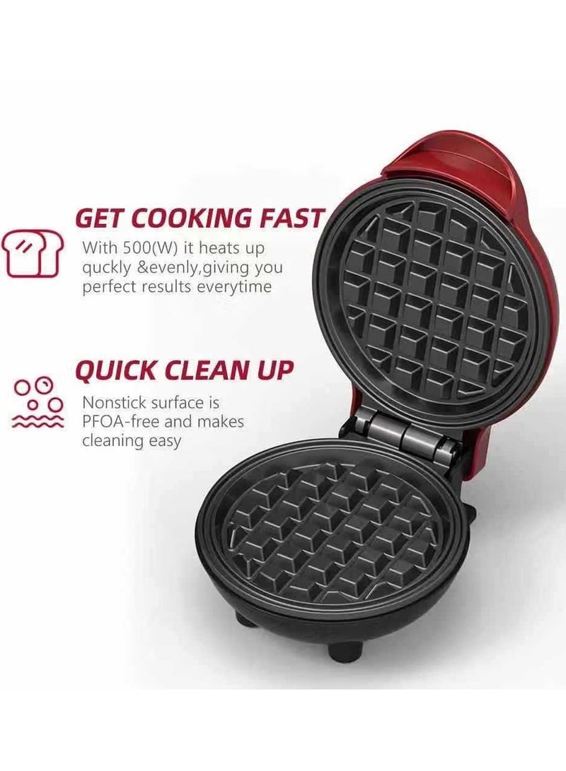 Mini Waffle Maker Non-Stick Waffle Maker with Fast Heating Non-Stick Surface - Perfect Mini Waffle Maker for Kids and Families, Just Add Batter - Image 2