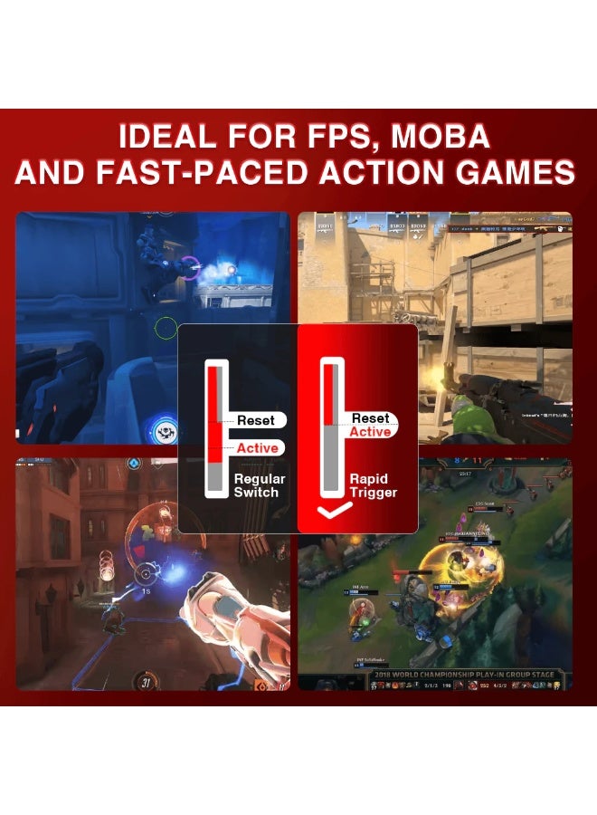 أولا لوحة مفاتيح AULA WIN60 HE Pro المغناطيسية للألعاب RT سلكية RGB قابلة للتبديل السريع 8 كيلوهرتز ولوحة مفاتيح ميكانيكية منخفضة الكمون (محور مغناطيسي دلالي) - Image 4