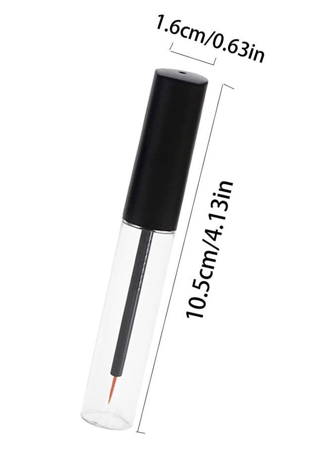 BesYouSel 10PCS 10ml Clear Plastic Eyeliner Bottle Container Empty Refillable Disposable Eyeliner Brush Applicator Eyeliner Lash Rapid Growth Container for DIY Eyelash Growth Oil,Eye Gloss Liquid  - Image 2