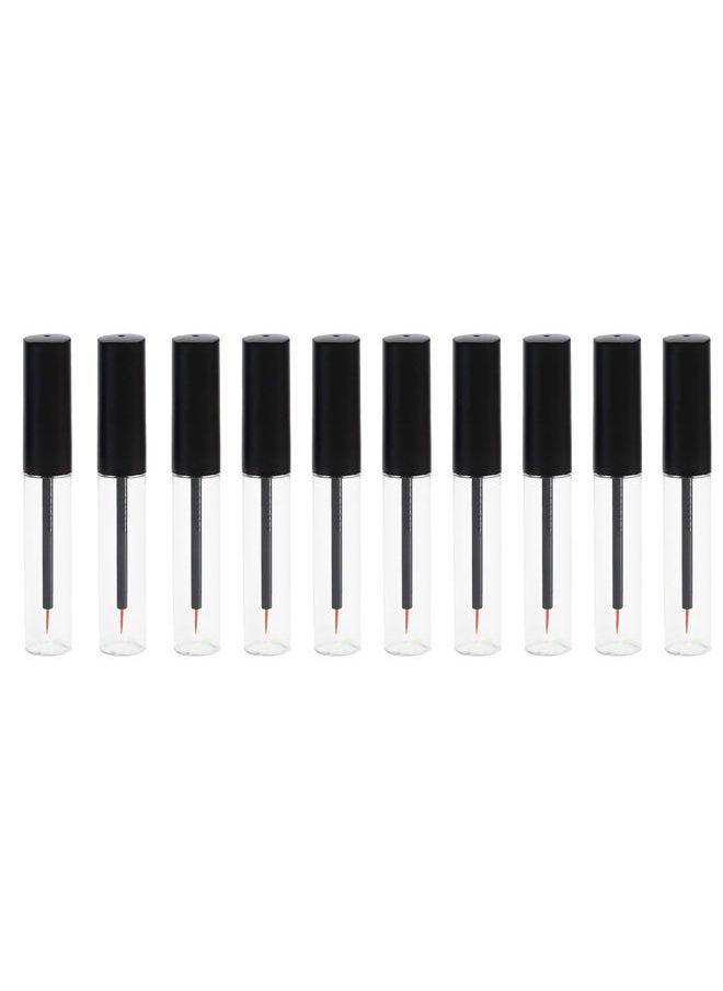 BesYouSel 10PCS 10ml Clear Plastic Eyeliner Bottle Container Empty Refillable Disposable Eyeliner Brush Applicator Eyeliner Lash Rapid Growth Container for DIY Eyelash Growth Oil,Eye Gloss Liquid  - Image 1