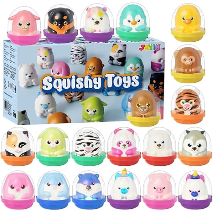 JOYIN 20 Pcs squishy toys Kawaii Animal Party Favors for Kids Slow Rising Toys for Boys and Girls Stress Relief Squeeze Toys for Birthday Party Gifts Goodie Bag Stuffers Pinata Stuffers - Image 1