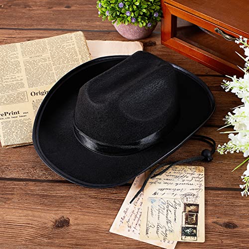 Hercicy Halloween Kids Cowboy Hat Cowgirl Western Hat for Boys and Girls Dress Costume, Bachelor Party Supplies(Black,6 Pcs) - Image 4