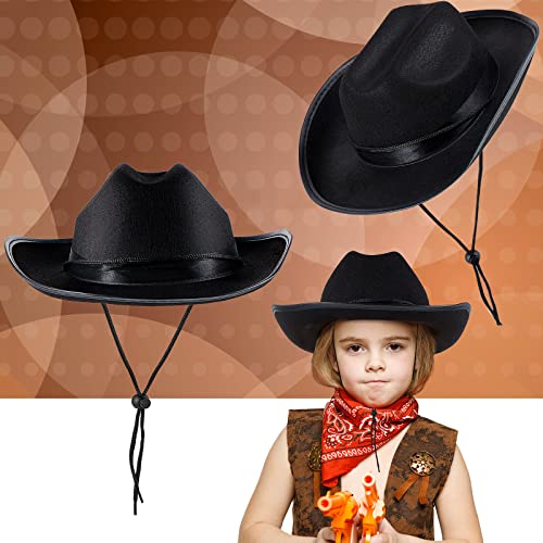 Hercicy Halloween Kids Cowboy Hat Cowgirl Western Hat for Boys and Girls Dress Costume, Bachelor Party Supplies(Black,6 Pcs) - Image 5