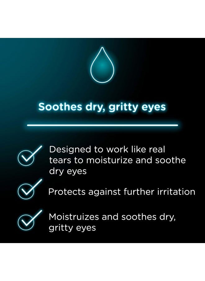 Visine Dry Eye Relief Lubricant Eye Drops to Moisturize and Soothe Irritated, Gritty and Dry Eyes, Designed to Work Like Real Tears, Polyethylene Glycol 400, 0.5 fl. oz, 2 Pack  - Image 4