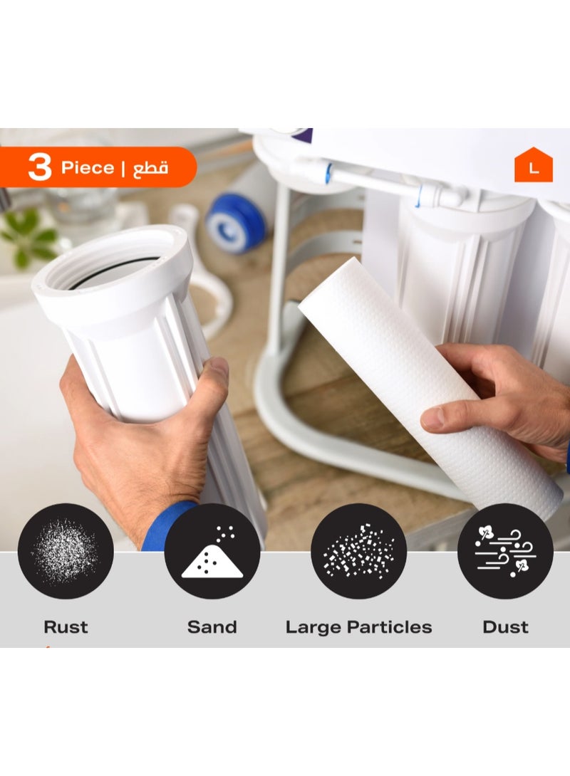 EONLINE 3 Piece 3 Stage Water Filter Replacement Pack for Home Purification Systems - Image 5