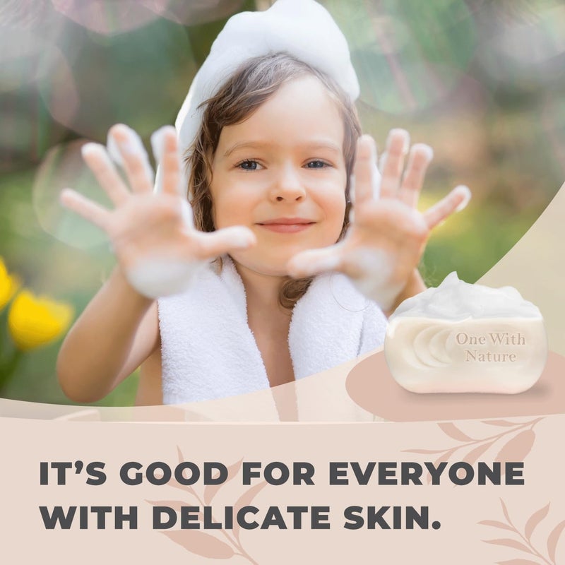 One With Nature Feminine Cleansing Bar 3Pack 3.5Oz - Fragrance-Free Feminine Soap Bar, Probiotics, Apple Cider Vinegar, Omega Fatty Acids, Oatmeal, Pure, Gentle Cleansing Bar for All Skin, Face, Body - Image 3