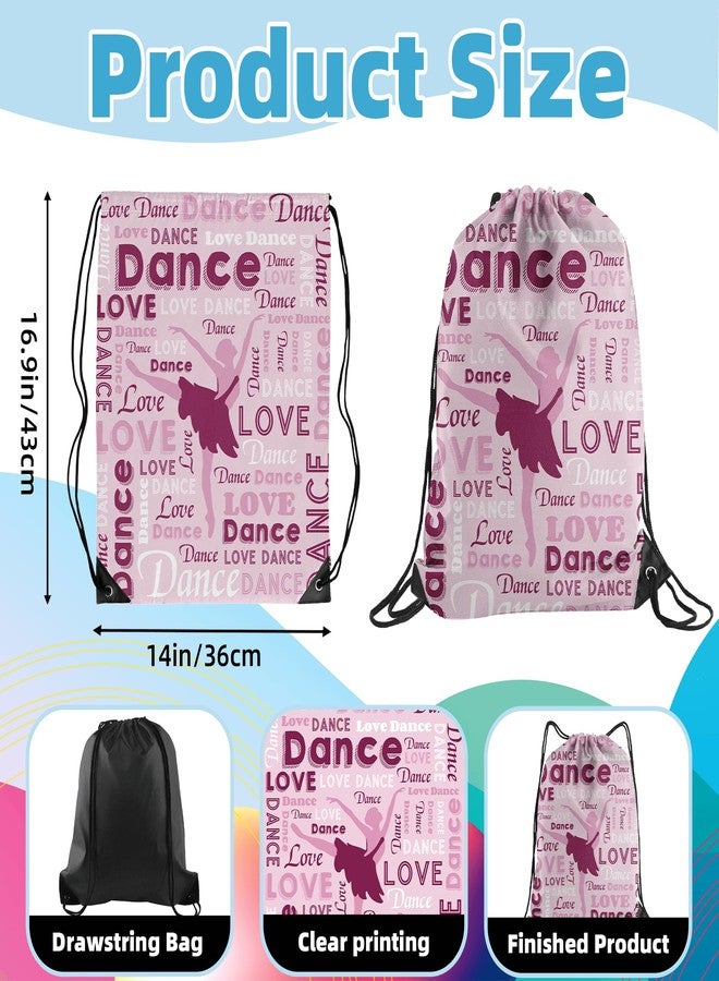 HJKLONE Dance Drawstring Bag - Gifts for Dancers & Dance Team - Drawstring Backpack - Party Favor Bag (Light Pink, 1Pcs) - Image 3