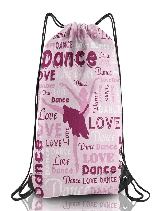HJKLONE Dance Drawstring Bag - Gifts for Dancers & Dance Team - Drawstring Backpack - Party Favor Bag (Light Pink, 1Pcs) - Image 1