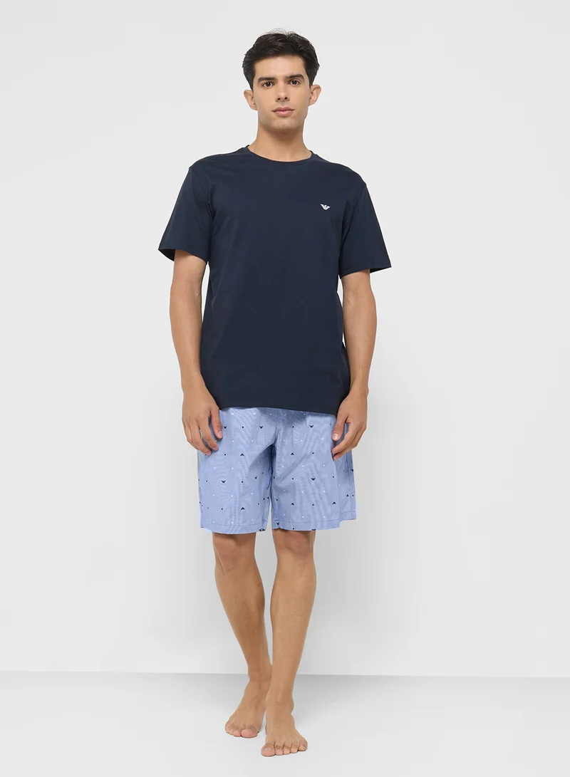 EMPORIO ARMANI Logo T-Shirt And Shorts Set
