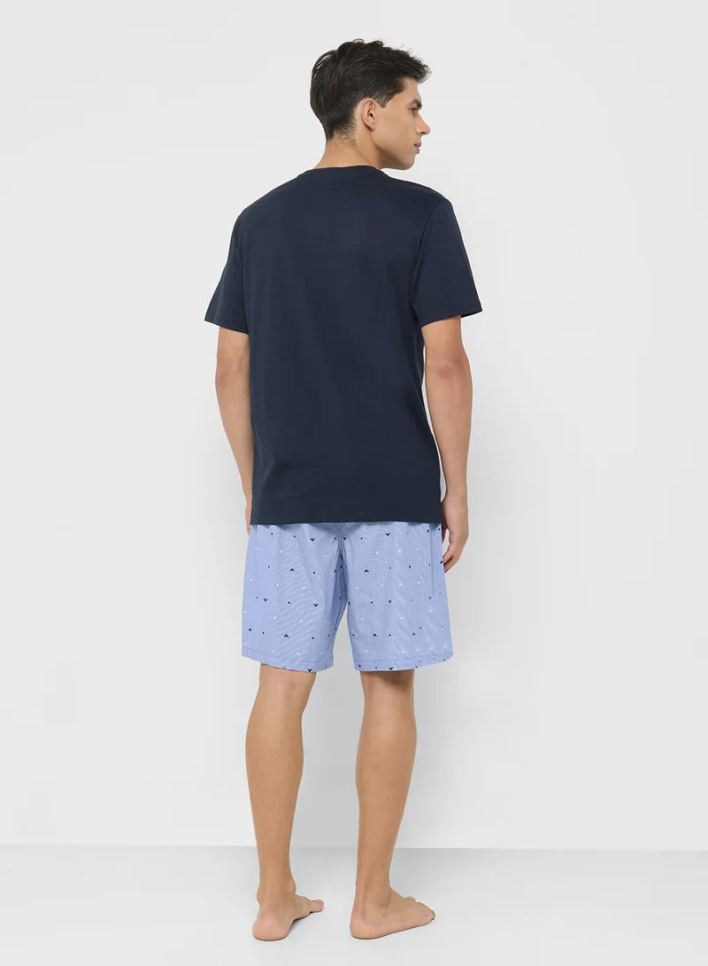 EMPORIO ARMANI Logo T-Shirt And Shorts Set