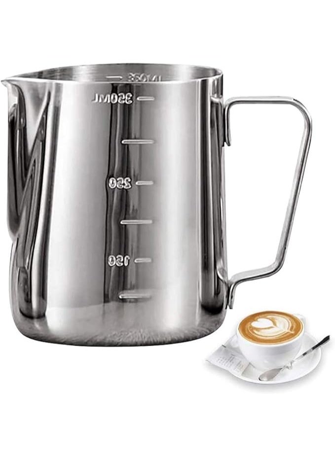 Mawan RS Stainless Steel Milk Frothing Pitcher Espresso Coffee Barista Craft Latte Cappuccino Milk Cream Cup Frothing Jug Pitcher (350ml) - Image 1