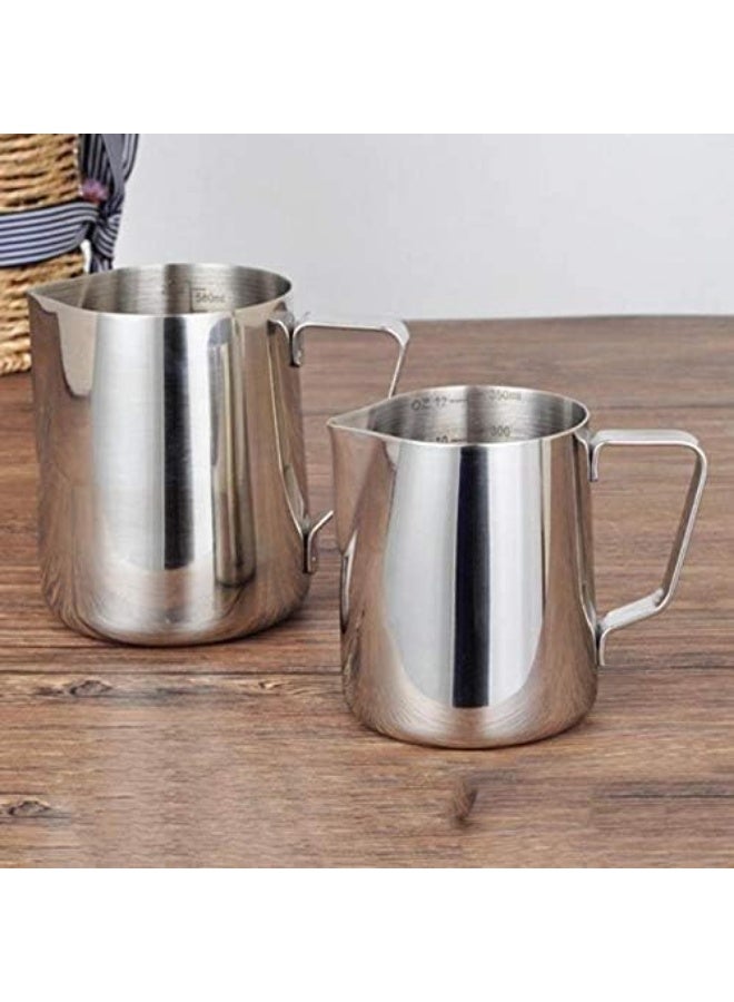 Mawan RS Stainless Steel Milk Frothing Pitcher Espresso Coffee Barista Craft Latte Cappuccino Milk Cream Cup Frothing Jug Pitcher (350ml) - Image 2
