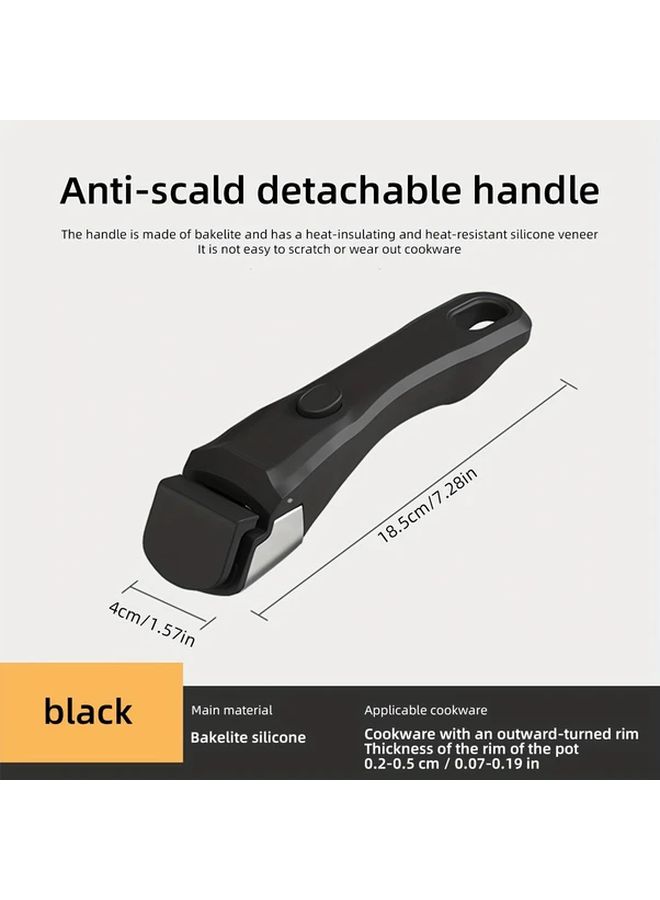 Detachable Heat Proof Pot Handle Clip On Universal Holder Black - Image 4