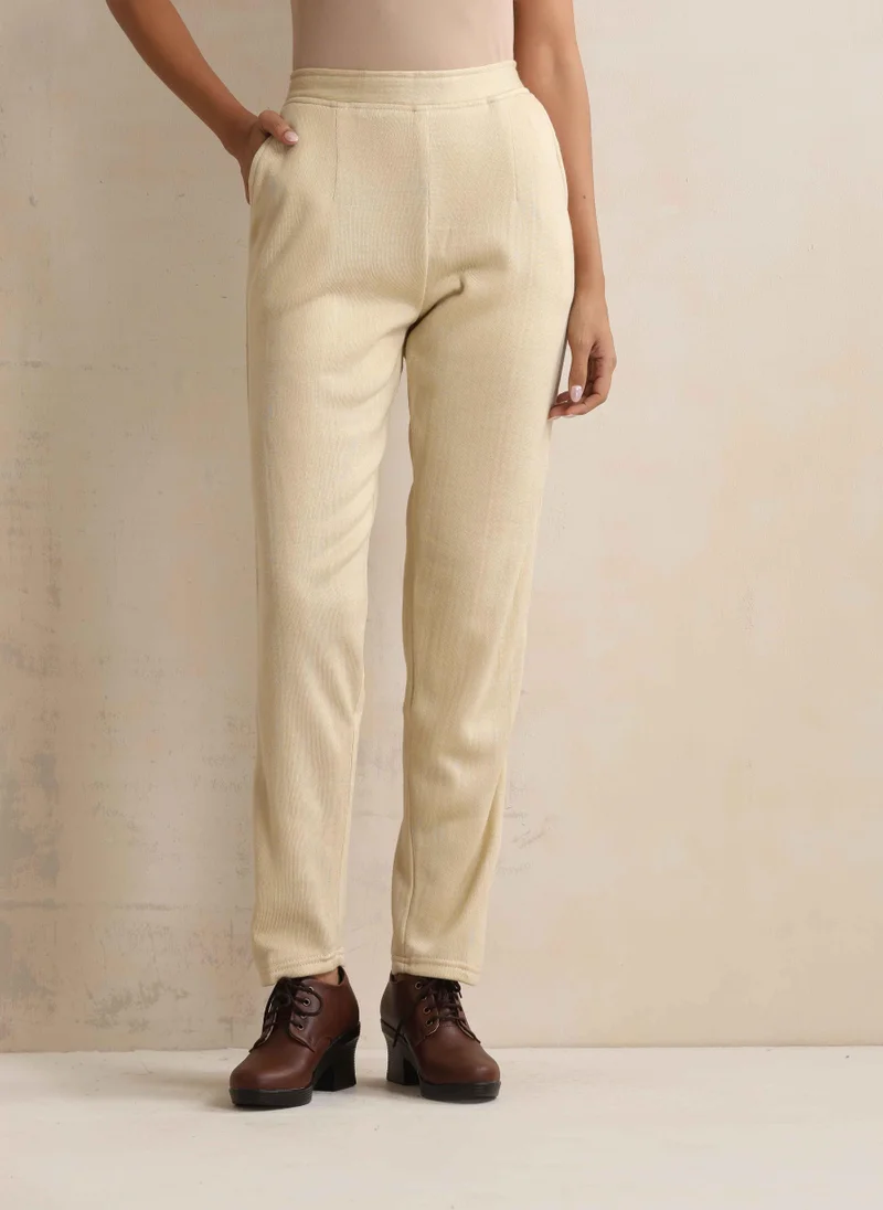 trueBrowns trueBrowns Beige Woollen Pants