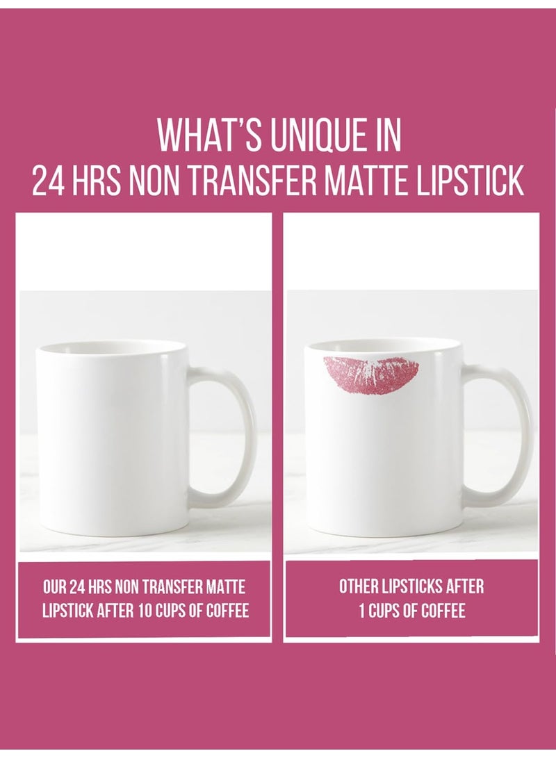 INSIGHT 24 Hrs Non-Transfer Matte Lipstick | Lightweight, Highly Pigmented, Long Wear | Kiss Proof & Smudge Proof | With Vitamin E & Jojoba Oil | Vegan, Toxin Free | Shade 22 - Always Classy (3g) - Image 4