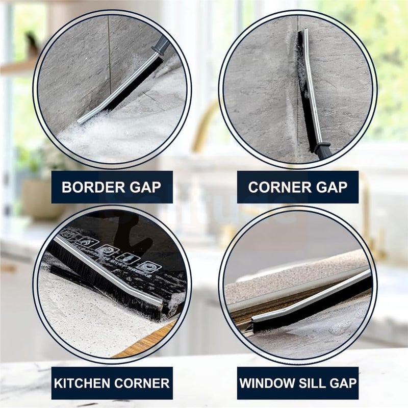 Solitude 6X Combo 3 Non-Scratch Wire Dishcloth, 2 Mini Gap Cleaning Brush & 1 3-in-1 Cup Lid Gap Cleaning Brush, Multipurpose Wire Dishwashing Rag for Wet and Dry, Easy Rinsing, Reusable for Kitchen - Image 2