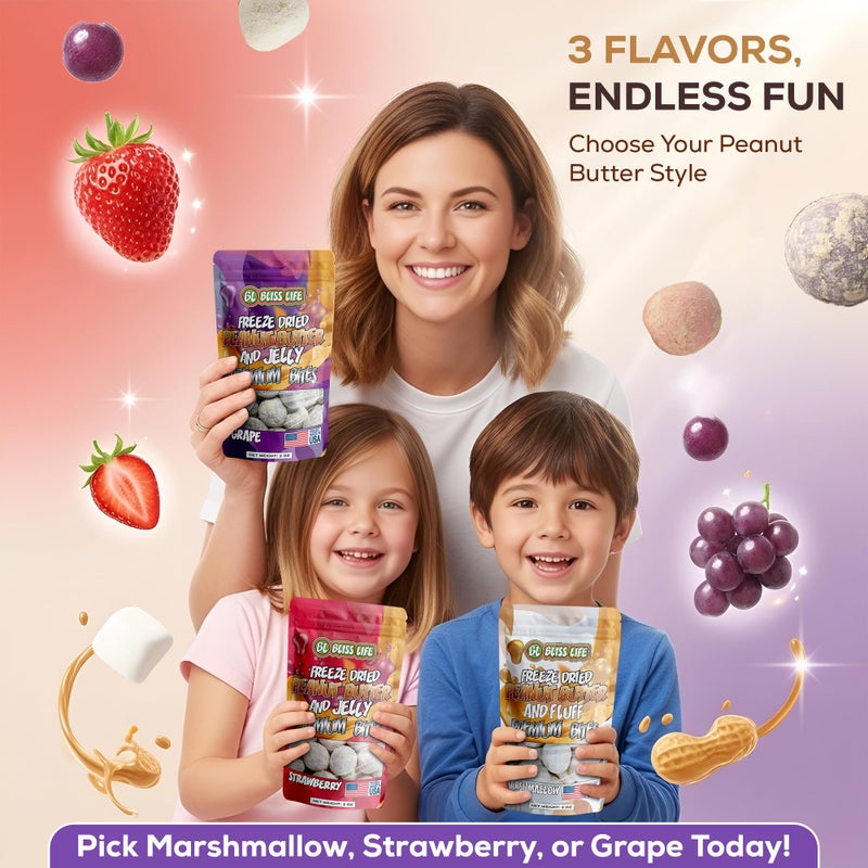 Freeze Dried PB&J Marshmallow Candy Exotic new TikTok Trend Unique Novelty Snack that Melts in your Mouth 2oz - Image 3