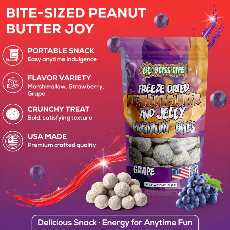 Freeze Dried PB&J Marshmallow Candy Exotic new TikTok Trend Unique Novelty Snack that Melts in your Mouth 2oz - Image 4