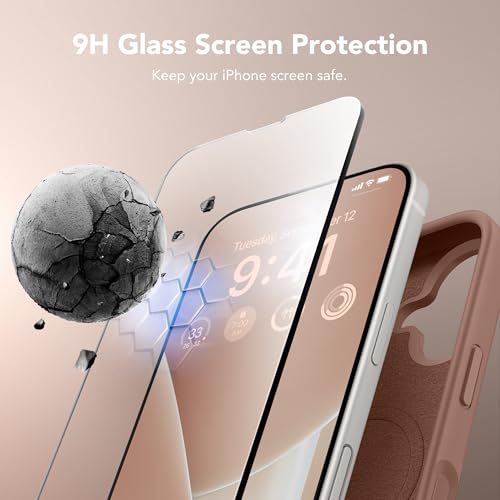 GONEZ Magnetic for iPhone 16 Case, [Compatible with MagSafe] Anti-Scratch Microfiber Lining & Screen Protector, Silicone Camera Control, Shockproof Slim Phone Cover 6.1 inch, Brown - Image 4
