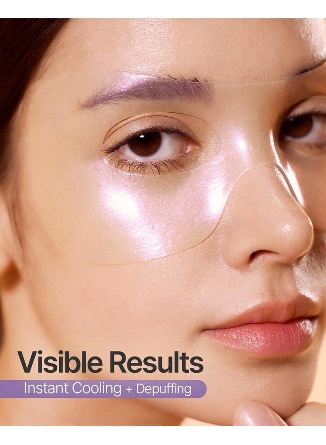 Petitfee Aura Quartz Hydrogel Eye Zone Mask 5Ea (9G*5) Lavender Eye Mask For Entire Eye Area Instant Cooling Eye Puffiness Morning Quick Eye Care Rejuvenating Tired Eye Area Brighten Under Eye - Image 3